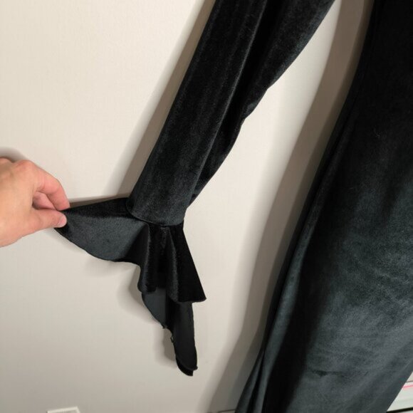 Boutique Whimsigoth Goth Witch Vampy Addams Family Cosplay Velour Dress M - Picture 4 of 9